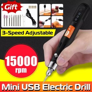 [Ready stock] KIPRUN Mini DIY Cordless Electric Grinder Drill  15000rpm 3 Speeds Adjustable Electric Grinder Mini Drill Rotary Tools Grinding Machine USB Engraving Pen with 105/161Pcs Accessories