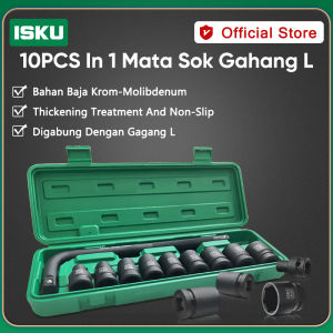 ISKU Kunci Shock Impact / Shock Set 10pcs CR-MO 1/2 Tool Kit 10 In 1 GaGang Sock L Dan Mata Sock