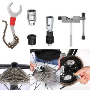 Multifunctional Bicycle Repair Tool Set 3-in-1 Wrench & Chain Cutter & Puller Tool Carbon Steel Material with Chrome Plated Surface for Durable Use in Bike Maintenance