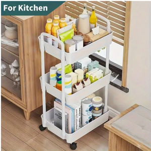 Rolling Utility Cart Movable Storage Organizer With Drawer Lockable Wheels 360 Degree Rotatable Hallow Design