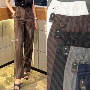 Oro Pants Stripe Bangkok - Celana Anti Kusut -Celana Panjang Korean Style - Celana Panjang Highwaist
