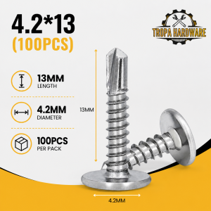 100PCS Pan Head Screw for Metal Self Drilling Screws Self Tapping Screws Cross Drill Tail Screws Tropa Hardware