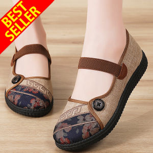 QINGSHUI sepatu Loafer Wanita.Sepatu Flat Wanita Slip-on.Sepatu bordir tangan wanita.Sepatu Kasual Wanita