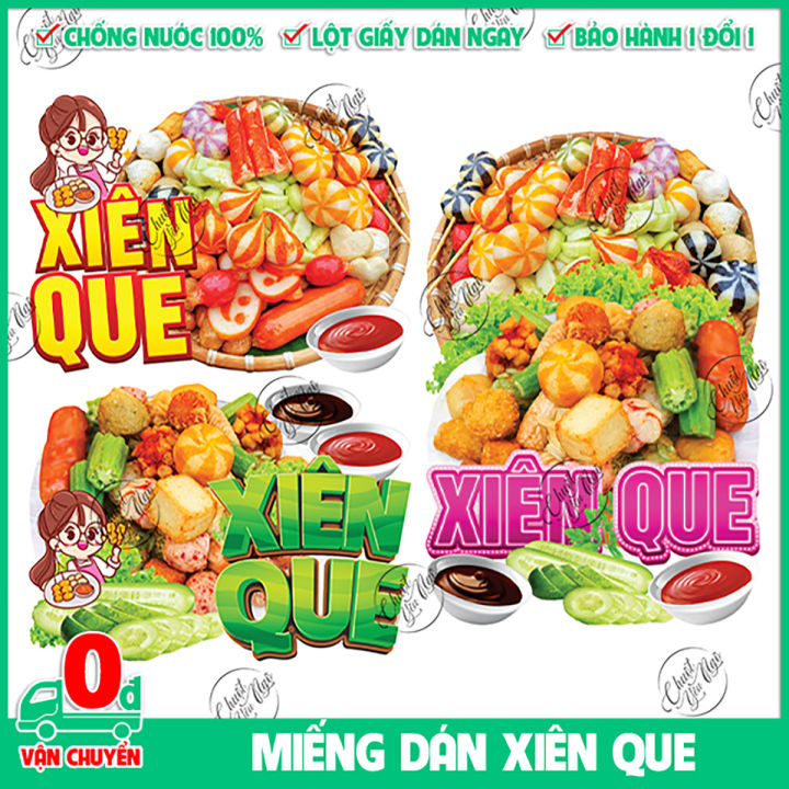 Miếng dán XIÊN QUE sticker trang trí xe đẩy dán tường decal trang trí ...