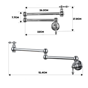 Cudlio Paip Permasangan Dinding Lipat Kukuh Struktur Panjang Premium Stainless Steel Wall Easy Use Compact Structure Faucet Foldable Gold Luxury Swing Arm Sink Tap High Conversion Design Tap Rotate Folding浴池龙头 高质感 DD