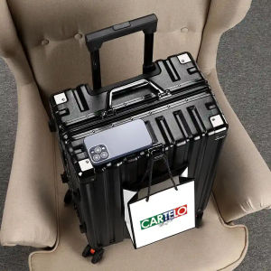 [SG STOCK] 20/24/28 aluminum frame luggage compartment ABS hard shell cabin size checked luggage trolley