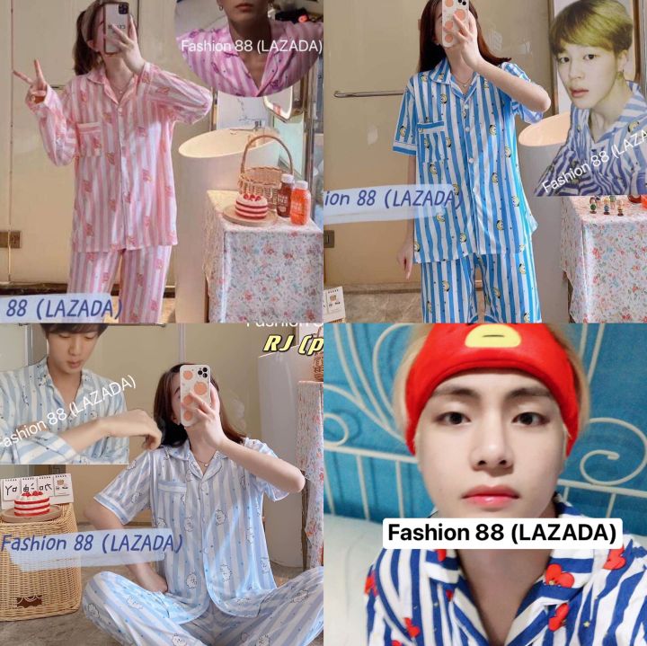 KPOP BT21 BTS Korean Cotton Sleepwear Pajama Short Set For Women