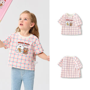 balabala Girls Short Sleeve T-Shirt Cotton Quick Dry Summer 2025 Toddler