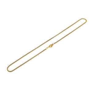 Premium Gold Plated Stainless Steel 316 Round Box Design Short Slim Necklace Chain (Made in Japan)
