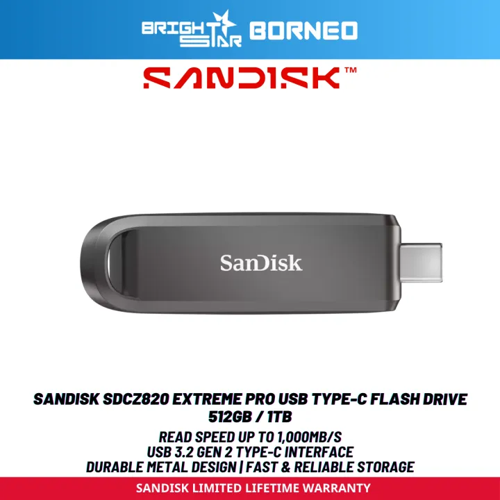 SANDISK SDCZ890 Extreme Pro USB Type-C Flash Drive - 512GB / 1TB