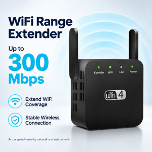 300Mbps 4-Antenna 2.4G WiFi Signal Booster Long Range Wireless Repeater With Ethernet Port For Home Use