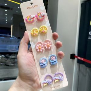 10 Pcs/Set Baby Rubber Band Childrens Hair Band Fashion Belt Ponytail Girl Headwear High Elastic Hair Band Does Not Hurt Hair South Korea Baby Color Rubber Hair Accessories