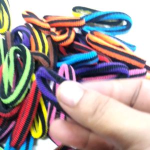 IKAT RAMBUT WOL isi 48 KUNCIR SALUR DONAT WOL POLOS 4CM