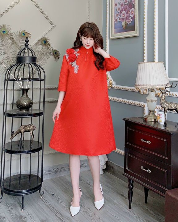 Váy bầu diện Tết dáng cách tân đẹp 2021 | Shopee Việt Nam