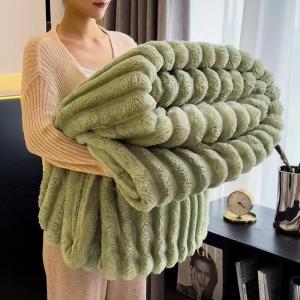 stripe&Plain Microfiber Blanket 150x200cm 180X20cm 200X230cm(DOUBLE QUEEN AND KING SIZE SOFT KUMOT