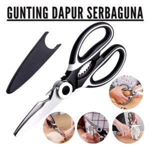 ( BISA COD ) PROMO Gunting Besar Dapur Serbaguna Stainless Steel / Gunting Serbaguna All in 1 / Gunting Dapur / Gunting Ayam Ikan Daging Buah Sayur