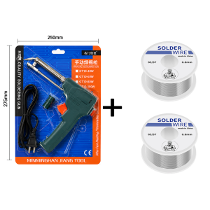 Welding 60W 220V Soldering Gun Welding Tool Kit with 2 Rolls Solder Wire Fast Heating Portable Electric Solder Iron for Circuit Phone Repair