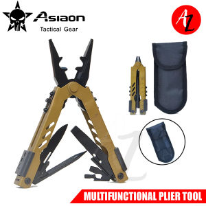 ASIAON Multi Tool Multifunctional Pliers With Slide Screwdriver Stainless Steel Folding Pliers Comes with MOLLE Pouch