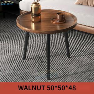 [SG Seller]Scandinavian style round wooden coffee table Modern coffee table in the living room with open storage