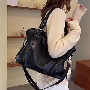 Tote bag cross-border soft surface PU Casual and versatile tote bag large capacity European and American retro style suitable for commuting