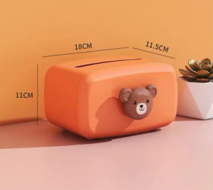 COD กล่องทิชชู่หมี กล่องกระดาษเช็ดมือสำหรับใช้ในบ้าน กล่องทิชชู่ในรถ กล่องกระดาษเช็ดมือห้องน้ำ