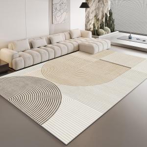 Zeen Modern Carpet for Living Room Bedroom Decoration Crystal Velvet Carpet 3D Floor Mat Geometric Pattern Anti Slip Dirty-Resistant No Fade