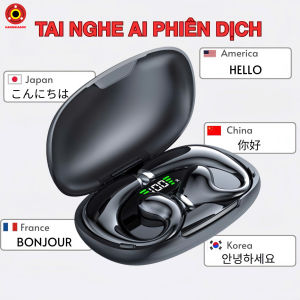Tai Nghe Bluetooth AI Dịch Thuật JR02 - Dịch 144 Ngôn Ngữ Âm Thanh HiFi Thiết Kế Móc Tai Chống Nước