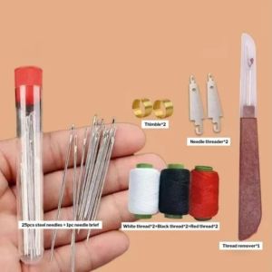 37pcs/set Large Eye Stainless Steel Needle Set Clothing Mending Sewing Accessory Pack