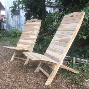 เก้าอี้ชมสวน พับ ชายหาด พับได้ ปิกนิค ไม้สัก สปา ทอง