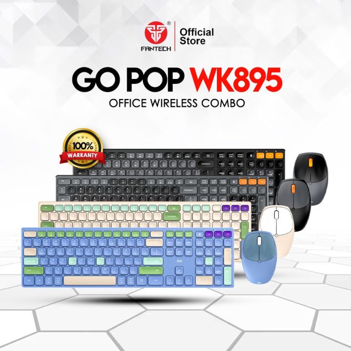 COD Fantech WK895 Go Pop Office Wireless Combo Keyboard Mouse Multi