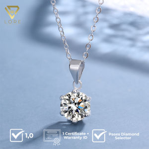 LORE Jewellery - Kalung Moissanite Lapis Emas 18K -Simply Elegant Moissanite Necklace 1.0 /2.0/3.0 Carat [GRA Certificated and After Sales Warranty]