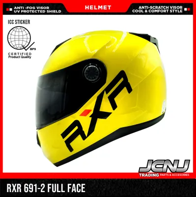 JCNJ Motorcycle Helmet RXR 691-2 Full Face With ICC(BPS) Single Visor Black Lens Premium Design (7 Variant) helmet motorcycle full face rxr full face helmet helmet