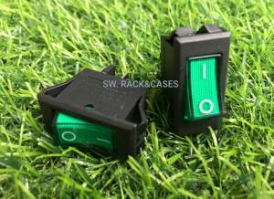 สวิตซ์ ปิด/เปิด (ราคาต่อแพ็ค 2 ตัว) สวิตซ์ ปิด/เปิด สีเขียว ไฟฟ้า 250VAC 10 A สินค้าคุณภาพได้มาตรฐาน