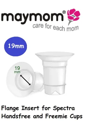 MAYMOM 19MM 2 PCS FLANGE INSERTS FOR FREEMIE CUPS AND SPECTRA HANDS FREE WITH 25MM FLANGE