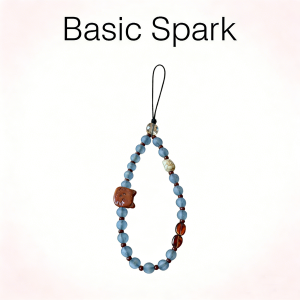 BasicSpark Phone Lanyard Cat Blue Brown Color Block Autumn/Winter Beaded Phone Charm Earphone Bag CCD Phone Pendant