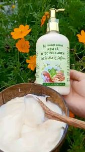 kem xả tóc Collagen Hạt Hồ Đào - Saffron (tặng mũ ủ tóc dễ thương) [MyMy - Sản phẩm handmade]