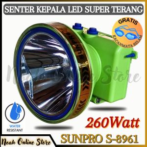 Senter Kepala Selam 260 Watt / Senter Kepala Super Terang Sunpro S-8961 / HeadLamp Super Terang / Senter Kepala Anti Air / Senter Kepala 260 Watt Super Terang / HeadLamp 260 Watt