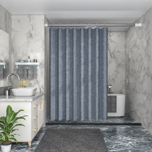 POTDYNB Thicken Imitation linen Shower Curtain Waterproof Bathroom Curtains Polyester Mildew Curtains Bath Curtain with Hooks