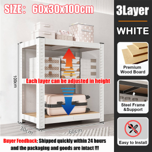 Global 3~6 Layer Stainless Steel+Wooden Bookshelf Weight 400KG Adjustable Height Steel Rack Boltless Rack