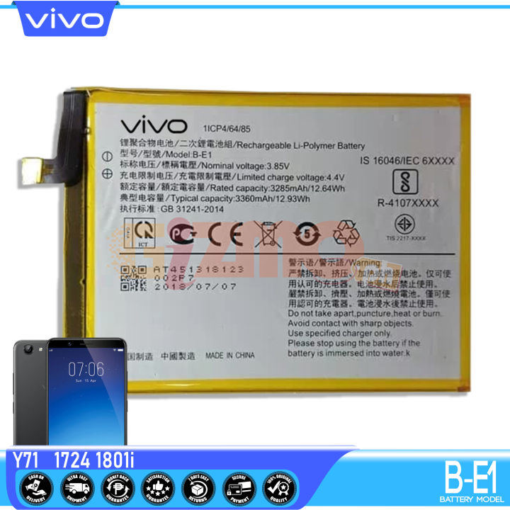 B-E1 Model Replaceable Battery to VIVO Y71 Compatible to your Mobile Phones  with a Capacity of Li-Ion 3360mAh Offers Best Quality Original