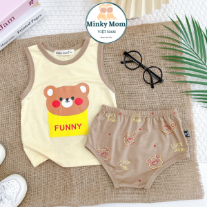 Bộ Quần Áo Ba Lỗ Quần Chip Hiệu NATUCO Vải Thun Lạnh Cho Bé Sơ Sinh 0-4 tuổi In Hình Động Vật Nghộ Nghĩnh BL-IN54