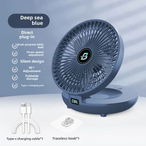 XIAOMI Desktop Wall-Mounted Fan Outdoor Convenient USB Charging Student Dormitory Fan Foldable No Need To Punch Hole