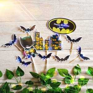 Topper Kue Custom Nama Karakter Batman