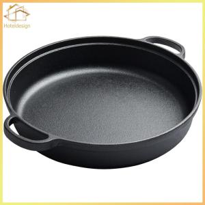 8.7/9.8/11/11.8 Inch Cast Iron Skillet with Double Handles Frying Pan for Bread Baking Outdoor Cooking Camping