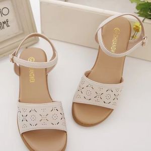 [Free Shipping] Womens Sandals 2025 New Fashionable Simple High-Heeled Wedge Soft Sole Comfortable Mid-Heel Mom Shoes Summer Roman Style