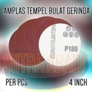 Amplas Tempel Bulat Gerinda / Gurinda VELCRO 4 / 4 INCH PER PCS