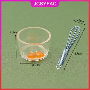 JCSYFAC 1 Bộ Dollhouse thu nhỏ trứng Bát trứng Beater cán Pin Pan nhà bếp mô hình trang trí nội thất đồ chơi nhà búp bê phụ kiện