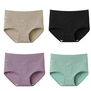 INTIMA 4 unit seluar dalam kapas pertengahan pinggang untuk wanita lancar Plus saiz seluar kawalan Tummy antibakteria kelangkang tinggi Stretch Fat Ladies Underwear on Sale