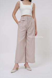 HOSC - ORO PANTS - Highwaisted Loose Trouser - Celana Kulot Wanita Bahan Anti Lecek