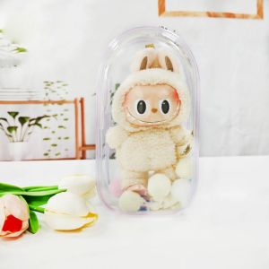 HWSJ 17cm Labubu Doll Outdoor Bag Transparent Multicolor Storage Case Gift 1910CM Doll Display Box 17cm Labubu Doll